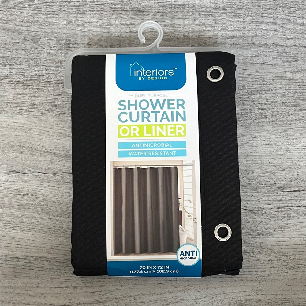 NWT Interiors by Design Black Shower Curtain or Liner